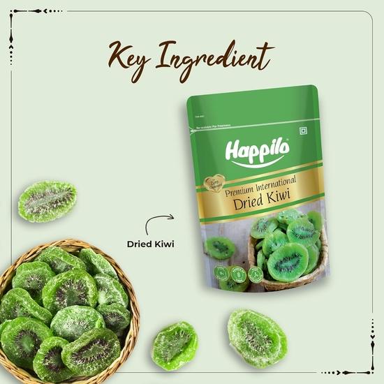 Happilo Premium International Dried Kiwi 200g | Wholesome and Natural Kiwi | Plant Based Protein | Rich In Vitamins & Minerals & No Artificial Colors