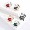 Elegant Shining Rhinestone Inlaid Brooch Vibrant Color Cute Cat Shape Pin Shawl Scarf Suit Collar Badge Outfit Accessories