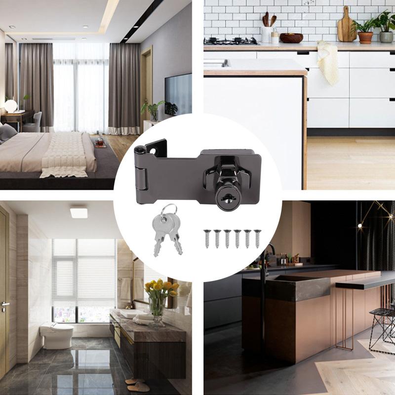 Запирающаяся защелка с ключом, запирающаяся на ключ, защелка для ворот, поворотная ручка, запирающиеся замки с ключом, прочная запирающаяся скоба со встроенным замком