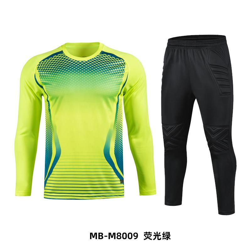 Football goalkeeper jersey set Men's adult long-sleeved sponge pads Game training goalkeeper jersey Spot wholesale