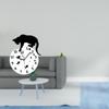 Бесшумные подвесные часы для кошек со стеклянным елочным украшением-скульптурой для тихой гостиной, столовой