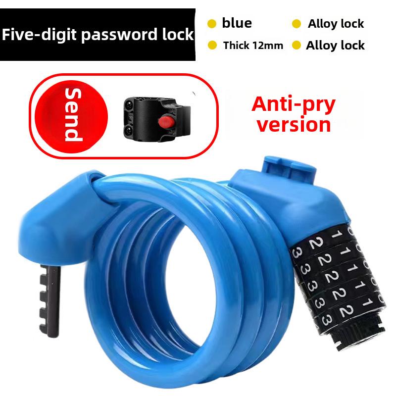 Портативный противоугонный парольный замок для велосипедов и электромобилей - толстый стальной трос