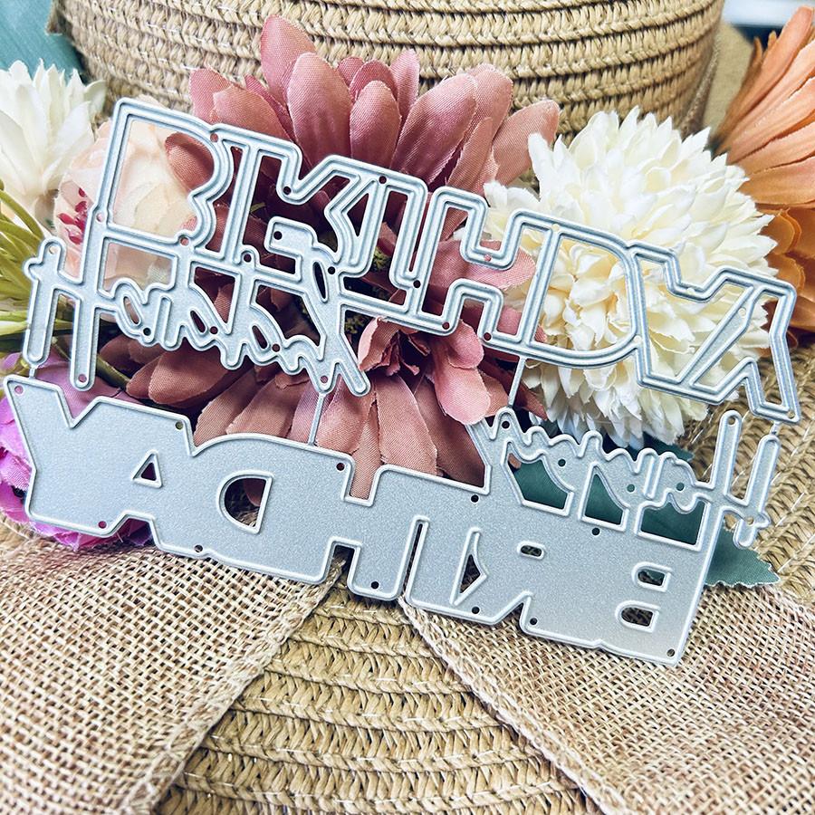 Happy Birthday Words Metal Cutting Dies Stencil for DIY Scrapbooking Photo Album Embossing Paper Cards Crafts Die Cuts