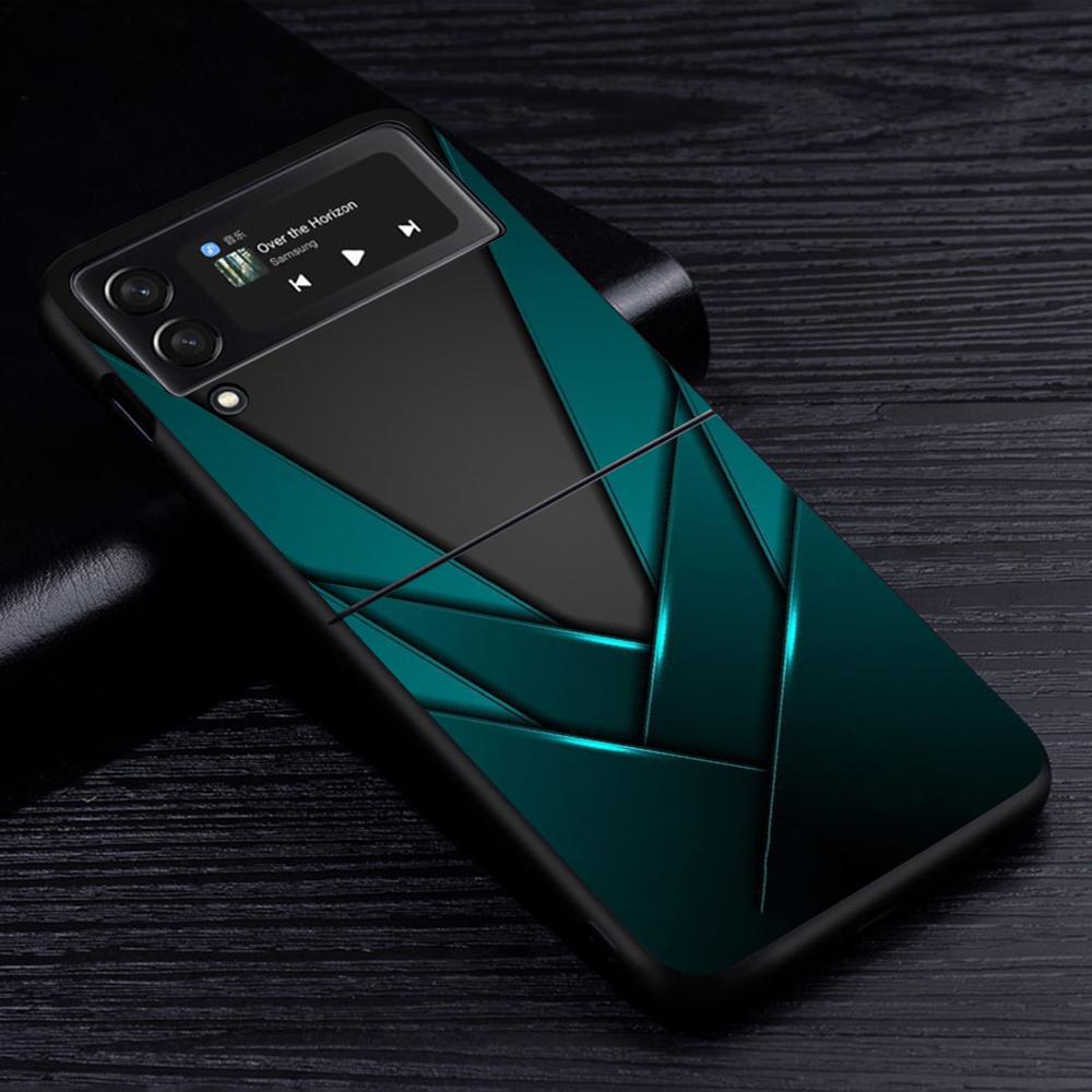 Чехол для мобильного телефона Samsung Galaxy Z Flip4 Flip3 5G черный чехол Z Flip 3 жесткий ПК роскошный чехол Zflip3 Funda Capa Car Carbon Fibre