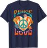 Peace Love Peace Sign 60s 70s Hippie Style Tshirt Unisex Clothing Cotton Casual Daily Four Seasons Tees Shirts For Unisex
