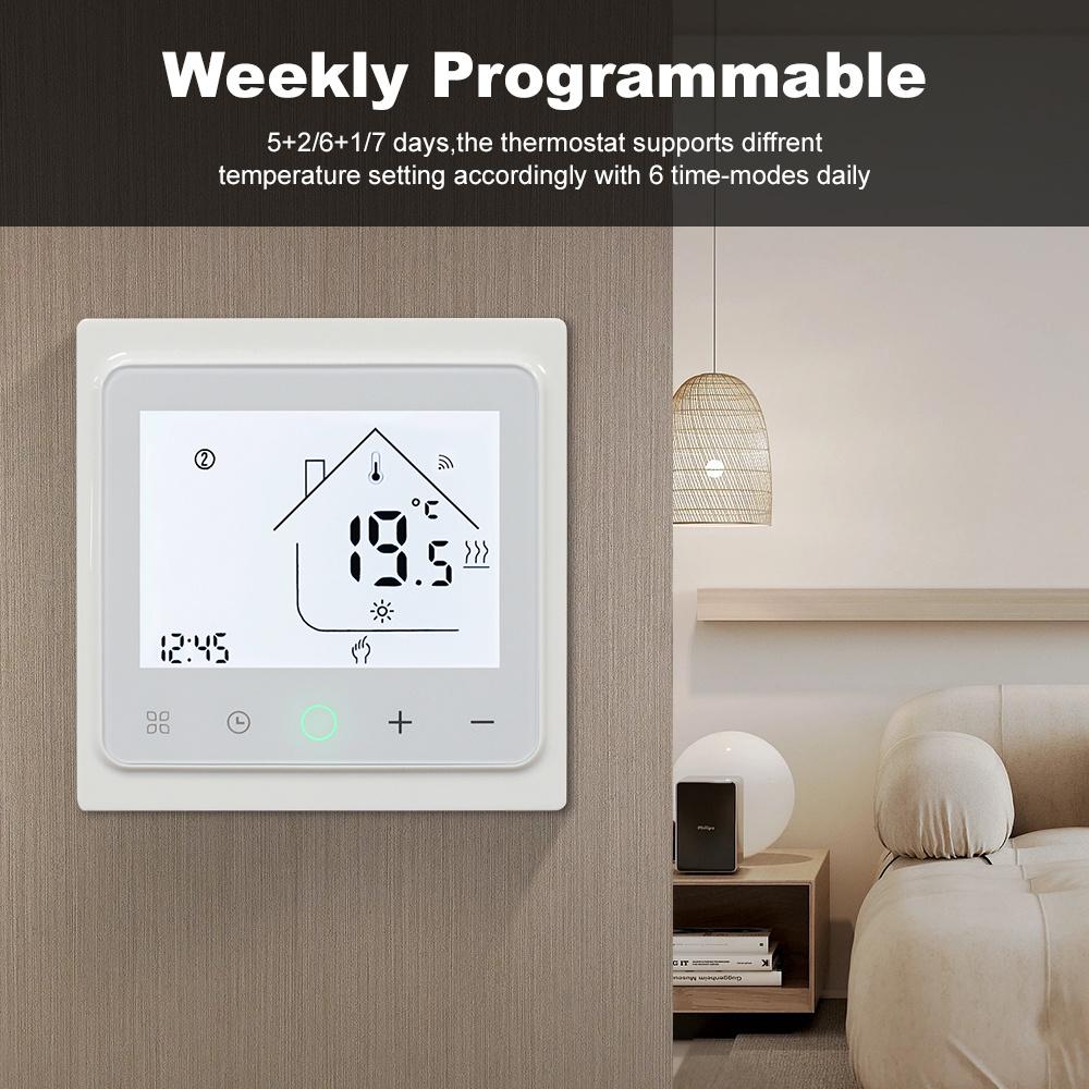 Manhot Thermostat WIFI Smart Life Temperature Controller For Electric Heating Gas Boiler Work with Tuya Alice Alexa Google Home