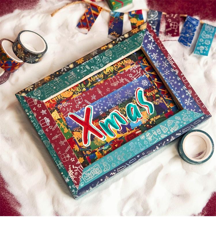 12 шт., набор лент «Merry Christmas Washi», 15 мм * 5 м, зимний подарок, бумажная клейкая лента для маскировки, украшение