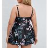 Новый плюс размер XL-8XL, женский танкини с цветочным принтом, купальник с контролем живота, купальник в стиле ретро с принтом, купальный костюм из двух предметов