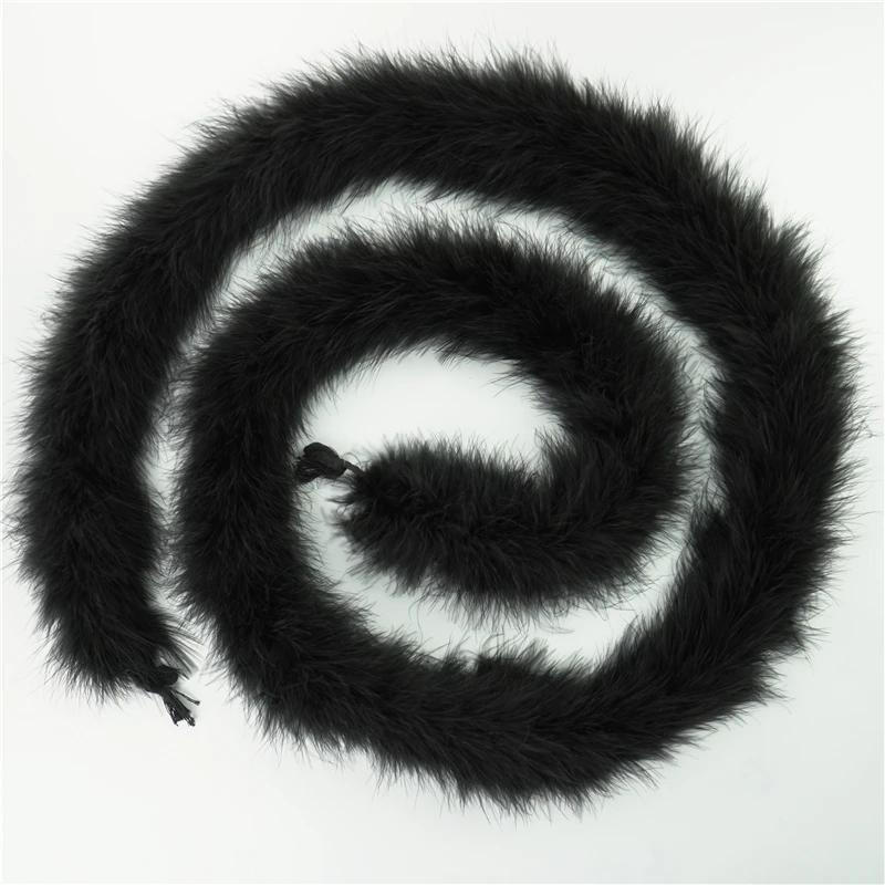 2Meters Turkey Feathers Boa Thick 50Grams Feather for Crafts Needlework Fringe Trim Boas Strip Carnival Wedding Decoration Decor