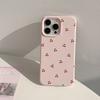 Розовый чехол для телефона с вишнями на весь экран, подходит для iPhone 17 16 15 14 13 12 11 Pro/Max/Plus, противоударная задняя крышка