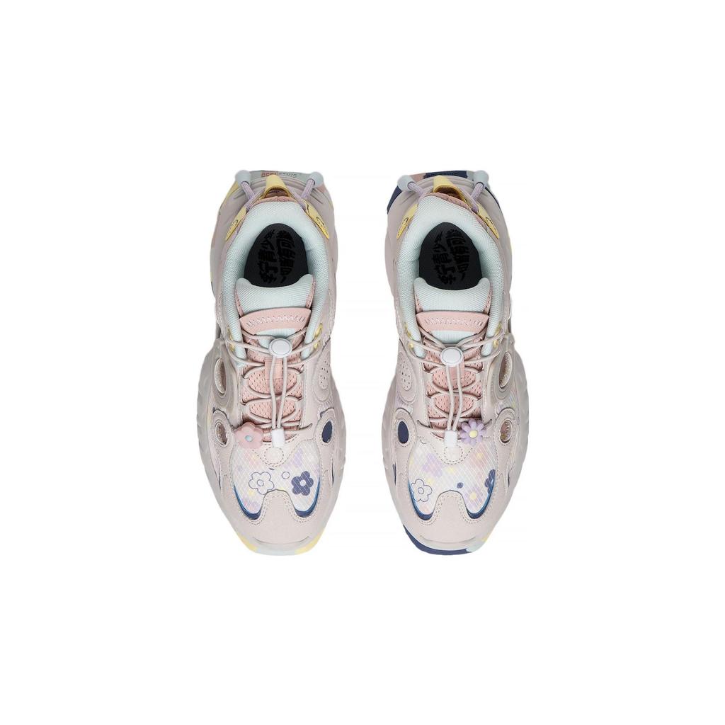 Li Ning Youth Childrens Nebula Удобная универсальная амортизирующая повседневная обувь Детская повседневная обувь Серый Фиолетовый YKCS106-4