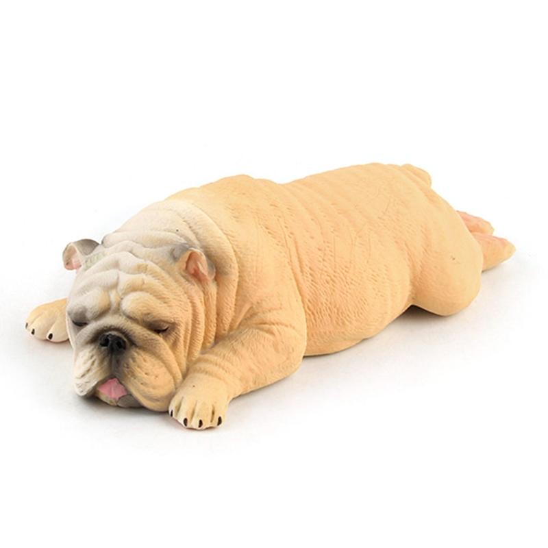 Реалистичная фигурка щенка бульдога, статуя, скульптура, модель для коллекции любителей собак