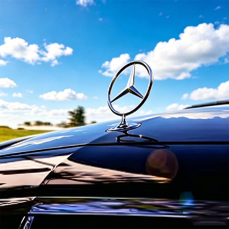 GZB4 Hood Grille Chrome Star Emblem Logo Mounted Star Front Hood Ornament Mercedes Benz Amg W204 W205 W203 W211 W212 W213 W201 W210