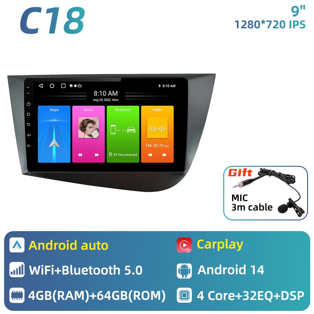 Car Radio For Seat Leon 2 MK2 2005 - 2012 Car Multimedia Player Android Carplay Auto GPS Navigation Head Unit Stereo 2 Din 4G uio321