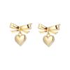 925 Silver Needle Bow Earrings Women's Exquisite Sweet Small Fragrant Love Earrings Light Luxury Premium New Earrings