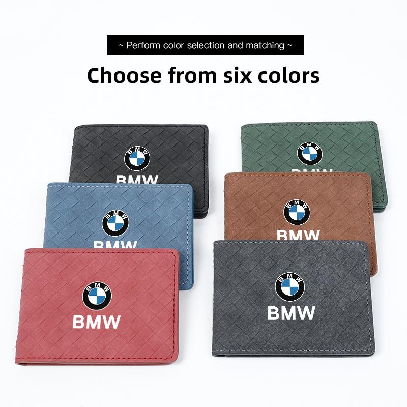 For BMW E88 Car Grid pattern Driving Documents Case Credit Card Holder Sticker For BMW X1 X2 X3 X5 X4 X6 X7 iX3 F20 F10 F07 E70 E46 E90 E92
