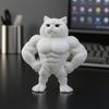 Статуэтка Мускулистый Кот, 3D-печатная стоячая фигурка мускулистого кота, Забавная причудливая фигурка котенка, Настольное украшение для гостиной, спальни, офисного стола, шкафа