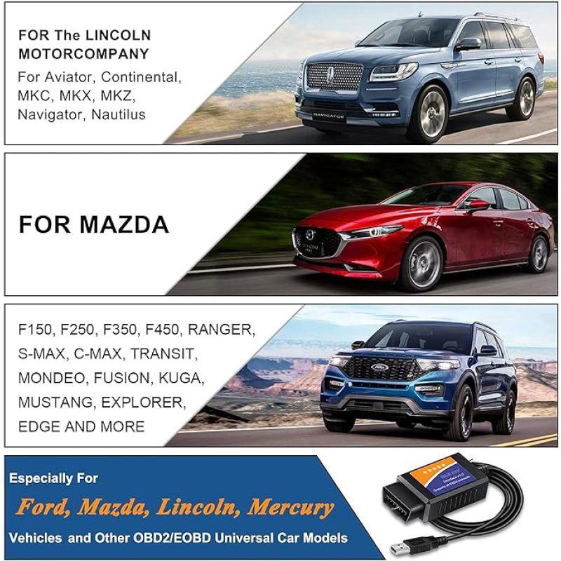 USB-адаптер ELM327 FORScan OBD2 с переключателем MS CAN/HS CAN для автомобилей и легких грузовиков F150 F250, проверка на кодирование Ford ELMconfig FoCC