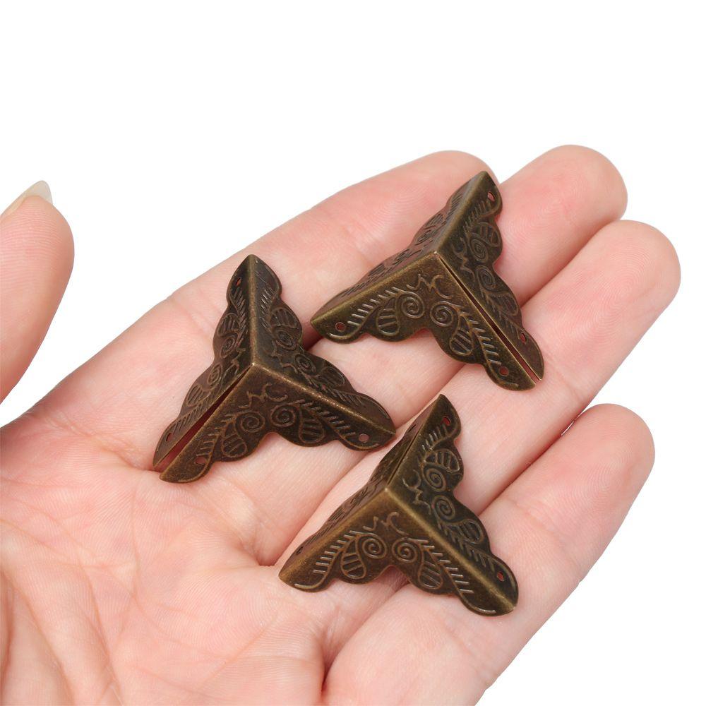 Furniture Hardware Metal Carved Vintage Box Decor Antique Bronze Corner Brackets Corner Protector
