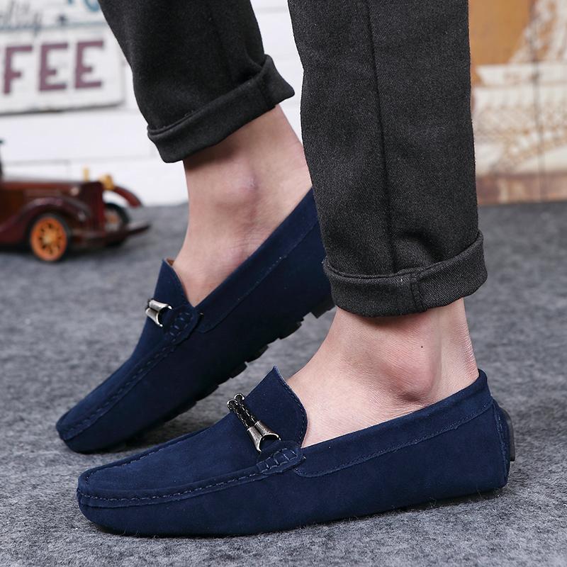 Fashion Flats Suede Loafers Leather Men's Shoes New Driving Flat Casual Style Men's Shoes Trendy Fashion Outdoor Lazy Loafers Men's Shoe