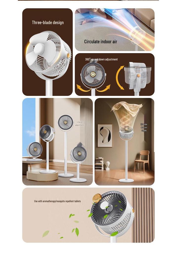 Retractable Electric Fan: Floor & Desktop Two-in-One for Home, Office, Dorm - High Wind Power