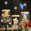 Christmas Lights 3D Hanging Lights Room Decoration Modeling Bedroom Holiday Window Decoration Snowman Snowflake Rectangle