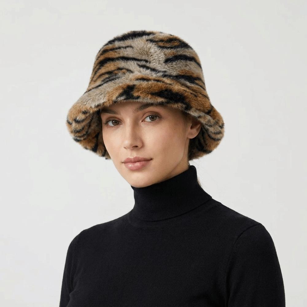 Korean Style Plush Bucket Hat Velvet Fluffy Warm Hat Fashion Faux Fur Fisherman Hat Outdoor