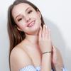 WWJ Элегантные теннисные браслеты серебряного цвета с голубым цирконием