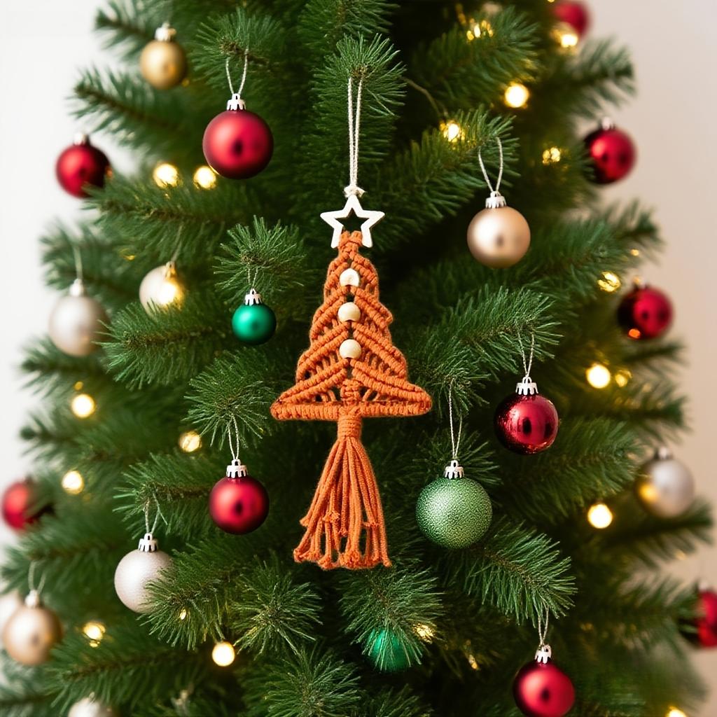 1pc Handmade Christmas Tree Pendant Set - Bohemian Style Hanging Decorations for Holiday Home, Backpacks & Door Frames