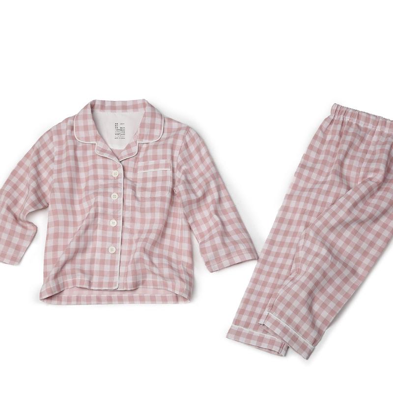 Детский хлопковый пижамный комплект - Двухслойная марля, в стиле Muji