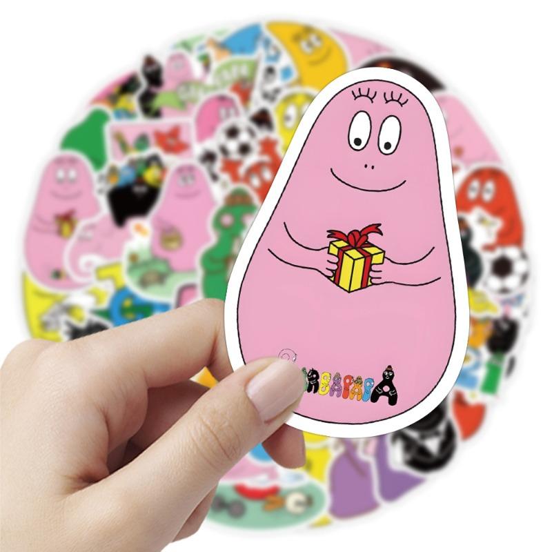50Pcs Cartoon Les Barbapapa Cute Creative Decorative Stickers