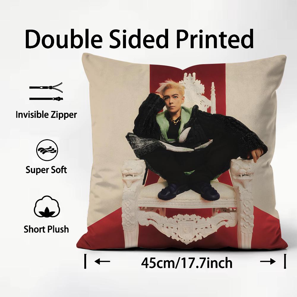 CChoi SeungG Hyun TTOP Cushion Cover Plush Fabric Soft DoubleSided Printed Sofa Warm Winter Home Child Gift Pillow Case