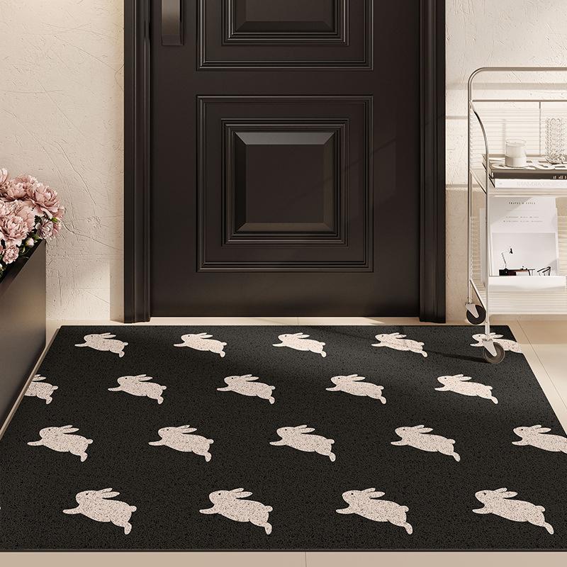 Простой Ветрозащитный Шелковый Кольцевой Напольный Коврик Прихожая Вытирание Грязи Шелковый Кольцевой Дверной Коврик Прямоугольный Тамбур Полный Нескользящих Ковриков для Домашнего Использования