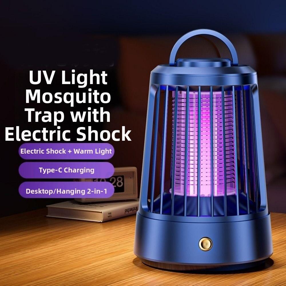 Cordless Electric Mosquito Lamp Portable Mosquito Killer Light Shock Bug Zapper Camping