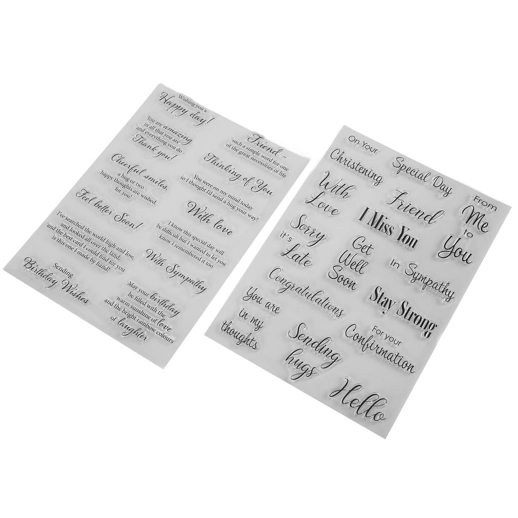 2 шт. Прозрачные штампы Материал Прозрачная печать Внешний вид Изготовление Легкий вес Тиснение Машина