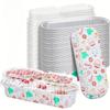 100pcs Christmas Mini Cake & Loaf Pans Set with Lids and Spoons - 6.8oz BPA-Free Aluminum Foil Containers for Desserts