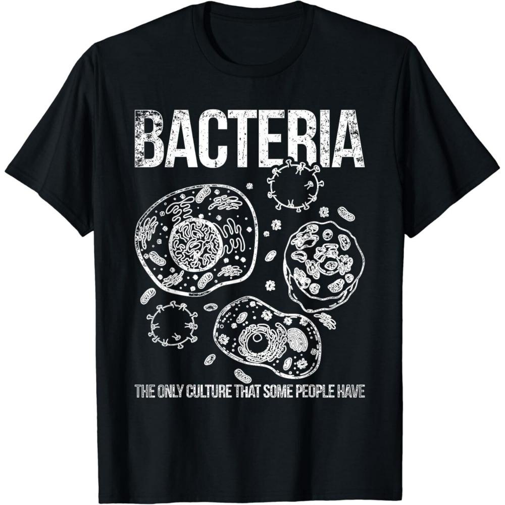 Science Humor Bacteria Lover Unisexs Cotton Tee Summer Casual Short Sleeve Microbiology Gift Unisex Design Apparel Biologist Tops