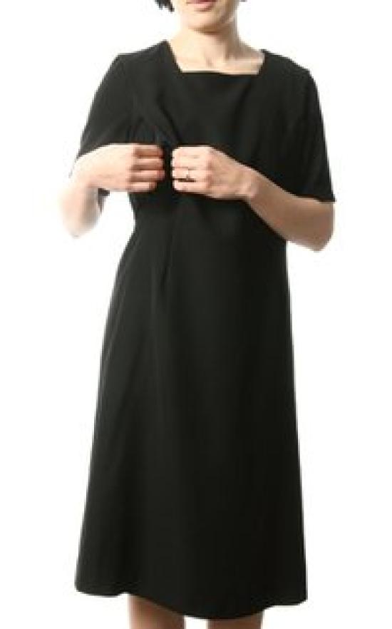 Черный парадный костюм с трауром для кормящих мам (кормящий рот, одежда) (L)