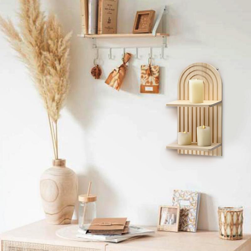 For Living Room Double Shelf Arched Wall Hanging Arched Wall Hanging Wall Decoration Wooden