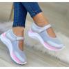 Summer Round Head Knitted Velcro Platform Sandals Women's Large Size Mesh Sandals