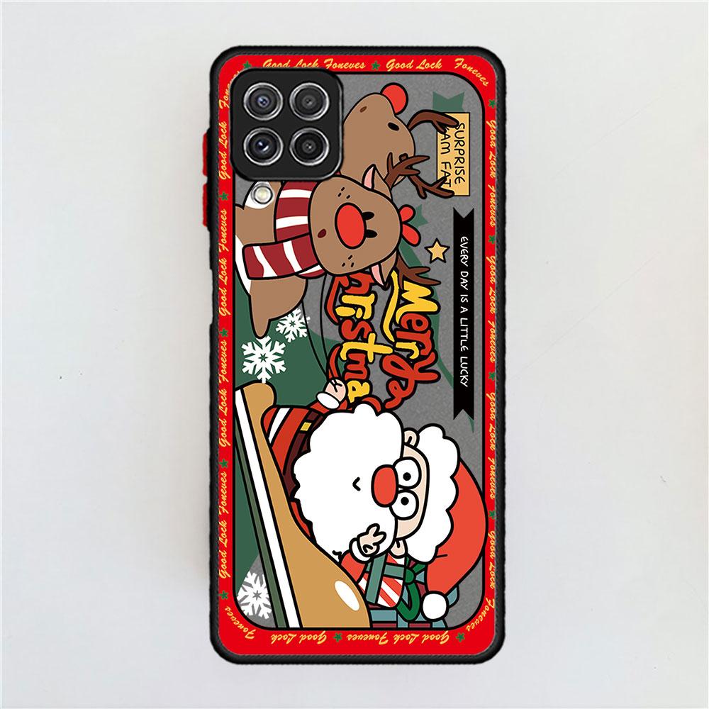 Рождественские подарки на Новый год лось снег матовый чехол для Samsung Galaxy A52 A12 A51 A32 A21s A71 A32 5G A12 A22 A53 A70 A50 телефон чехол