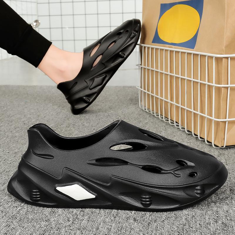 Solid Color Couple Slippers Summer Casual Breathable Sandals Fashionable Beach Shoes