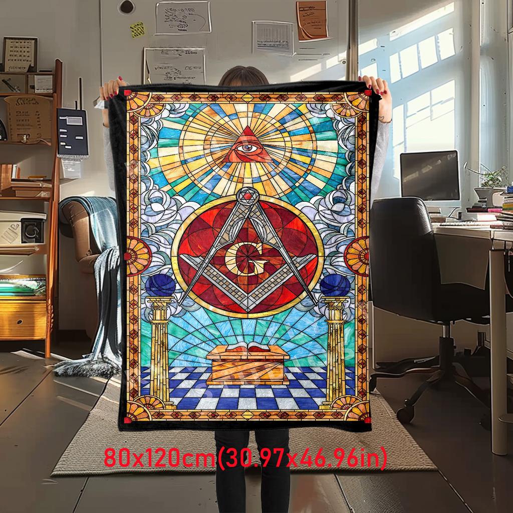 1PC Freemason Home Suitable All Seasons Soft Comfortable Blanket Sofa Office Travel Home Use Great Gift Idea