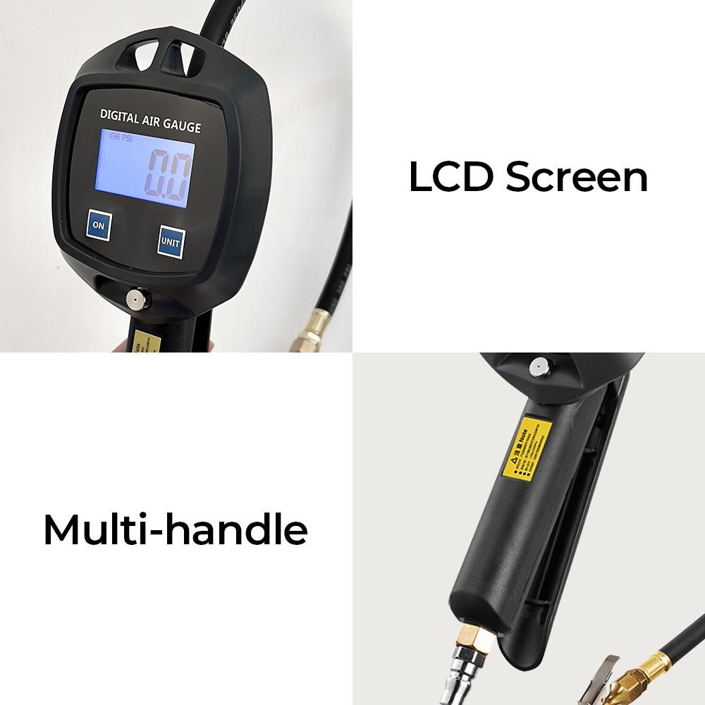 For Car Truck Vehicle High-precision Monitoring Inflation Gun Car Tire Manometro Tire Pressure Gauge Psi Bar Kpa Kg/cm2 Meter Digital Display
