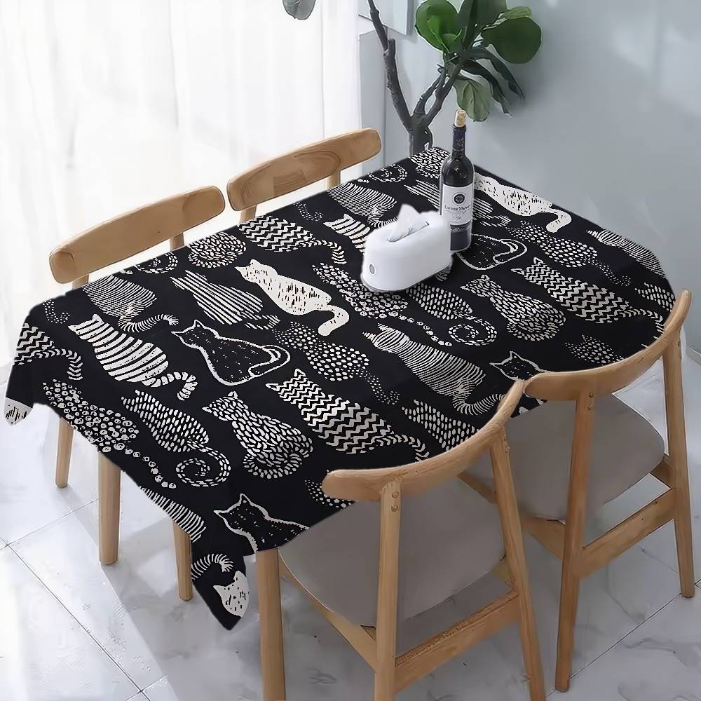 Texture Cat Table Cloth Rectangular Stain Tablecloth Oilcloth Mantel Mesa Impermeable Tablecloth Decoration