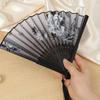 1pc-Retro Ink Orchid Silk Folding Fan New Chinese Style Ancient Lotus Hand Fans Close Friend Gift Classic Hanfu Decorated Crafts