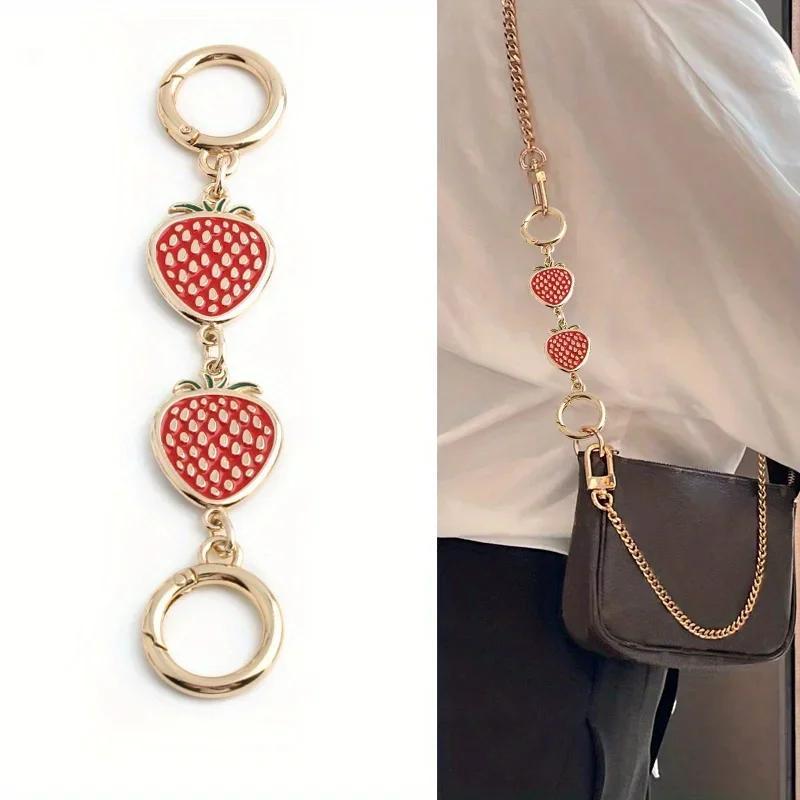 1PC Strawberry Extended Decorative Chain Wallet Crossbody Bag Shoulder Strap Chain Armpit Bag Diy Replacement Extension Chain