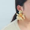 Luxury Gold and Silver Alloy 3D Flower Earrings