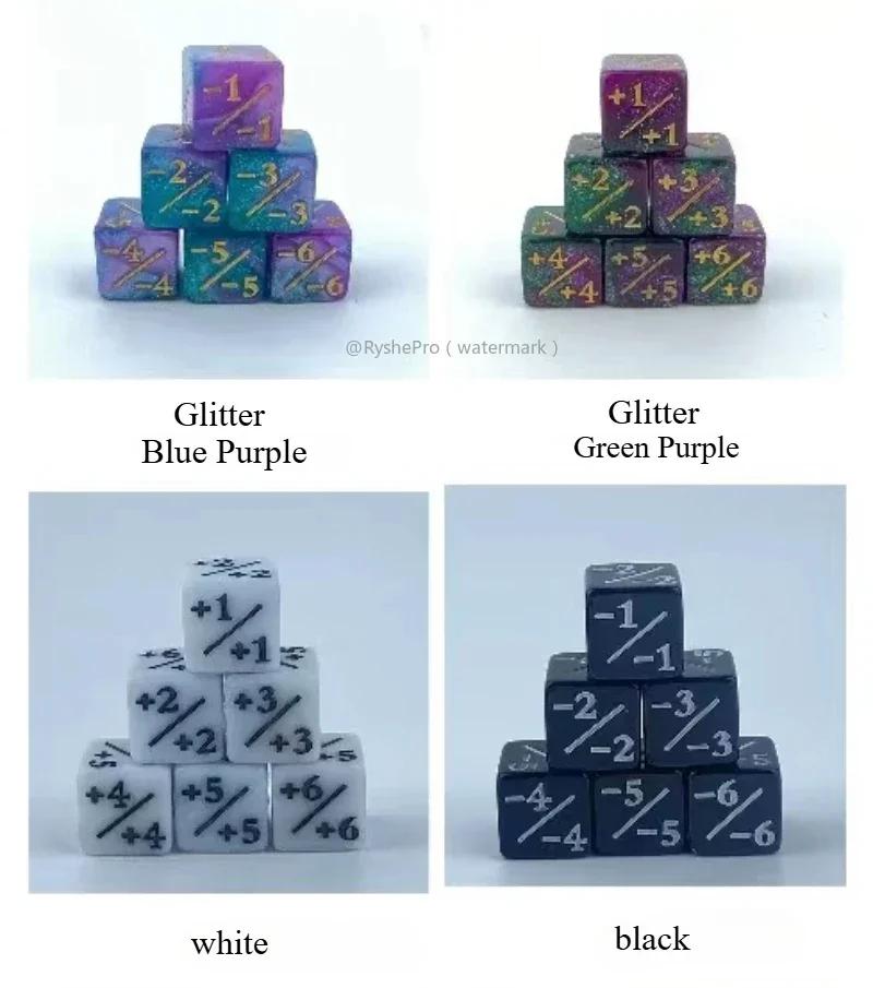 6pcs Counters Token Dice Compatible with Magic The Gathering Dices Cube Loyalty Counter Dice Set for MTG CCG DND PRG Card Gaming