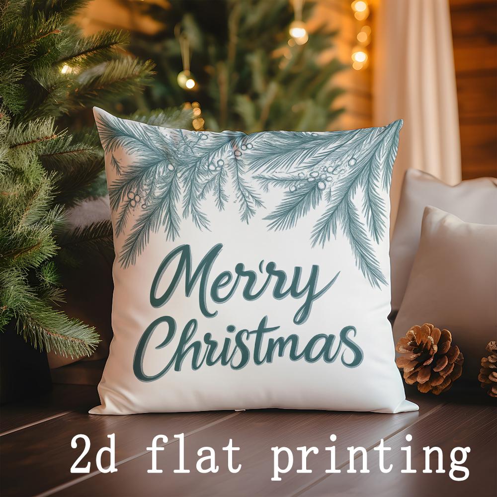 Home Decor Merry Christmas & Winter Themed Pattern Cushion Cover Suitable for Sofa Bedroom Car Pillow Cover